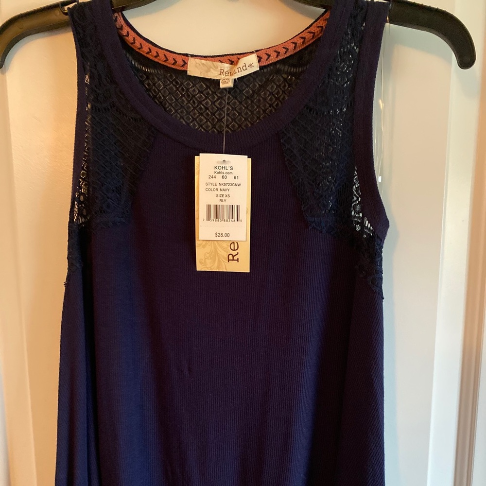 Kohl’s Rewind Navy Lace Tank Top